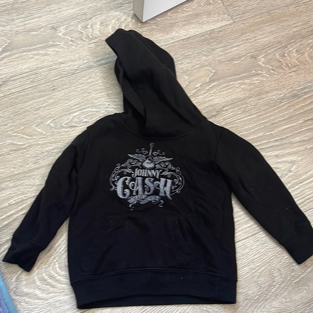 Johnny Cash Black Hooded Sweater Toddler size 18 months